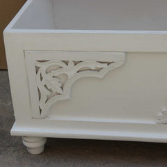 Cromer Hand Carved Floral Blanket Box White A