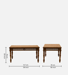 Shanti Surprise Sheesham Wood 6 Seater Dining Set In Scratch Resistant Provincial Teak Finish With Bench