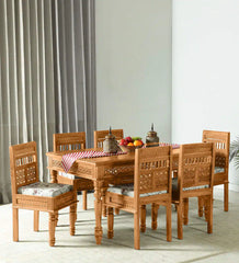 Shanti Surprise  Sheesham Wood 6 Seater Dining Set In Scratch Resistant Rustic Teak Finish