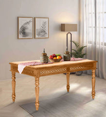 Shanti Surprise Sheesham Wood 6 Seater Dining Table In Scratch Resistant Rustic Teak Finish