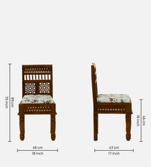 Shanti Surprise Sheesham Wood Dining Chair In Scratch Resistant Provincial Teak Finish (Set Of 2)