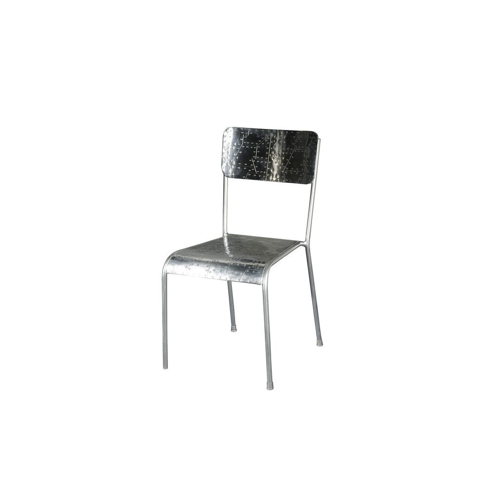 Aviator Aluminium Aviation rivet detail dining chair single metal seat 45x45x90cm