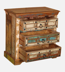 Rainbow Reclaimed Wood Handmade Chest Of Drawers In Distress Finish