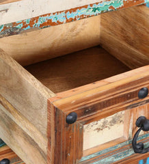 Rainbow Reclaimed Wood Handmade Chest Of Drawers In Distress Finish