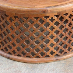 Bristol Floral Round Coffee Table Honey 80cm