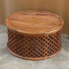 Bristol Floral Round Coffee Table Honey 80cm