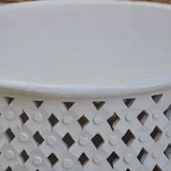 Bristol Carved Round Coffee Table White 80cm