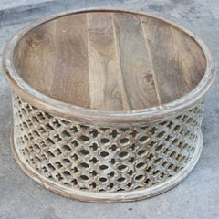 Bristol Floral Low Line Round Coffee Table Natural