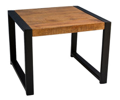 Industrial coffee table in metal and wood square