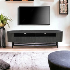 Kraft Bazaar Oval Grey TV Console 180 cm