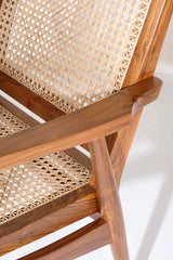 Rattan Elegance Series Solid Mango Wood Arm Chair