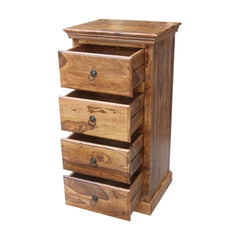 Indian Solid Wood Chest Of Drawers Natural 55x45x110 Cm