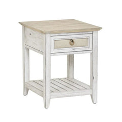 Ethereal Whites Handmade Indian Furniture Carved Solid Mango Wood Side Table