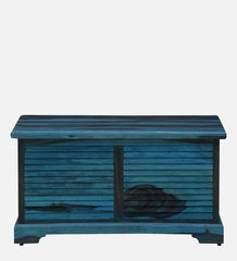 Shutter Handmade Indian Furniture Sheesham Wood Coffee Table Trunk Ocean Blue Finish