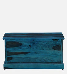 Shutter Handmade Indian Furniture Sheesham Wood Coffee Table Trunk Ocean Blue Finish