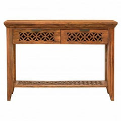 Hand Carved Sheesham wood Hall Side Table Console Table Brown 1.1m