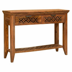 Hand Carved Sheesham wood Hall Side Table Console Table Brown 1.1m