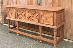 Hand Carved Solid wood Hall Side Table Console Table 140 cm