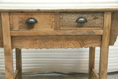 Antique Indian hand carved hall table natural