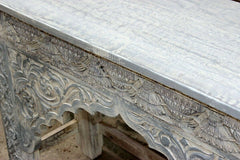 Antique Indian whitewash grey tone hall table 1.5m rustic