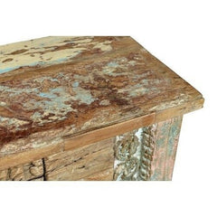 Antique carved Reclaimed wood Hall Table Brown 1.3M