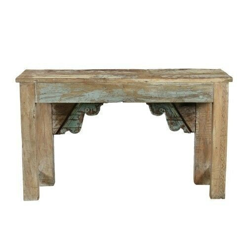 Antique carved Reclaimed wood Hall Table Brown 1.3M