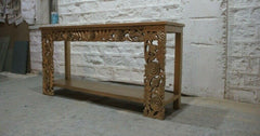 Antique Indian Hand Carved Hall Side Table