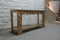 Antique Indian Hand Carved Hall Side Table