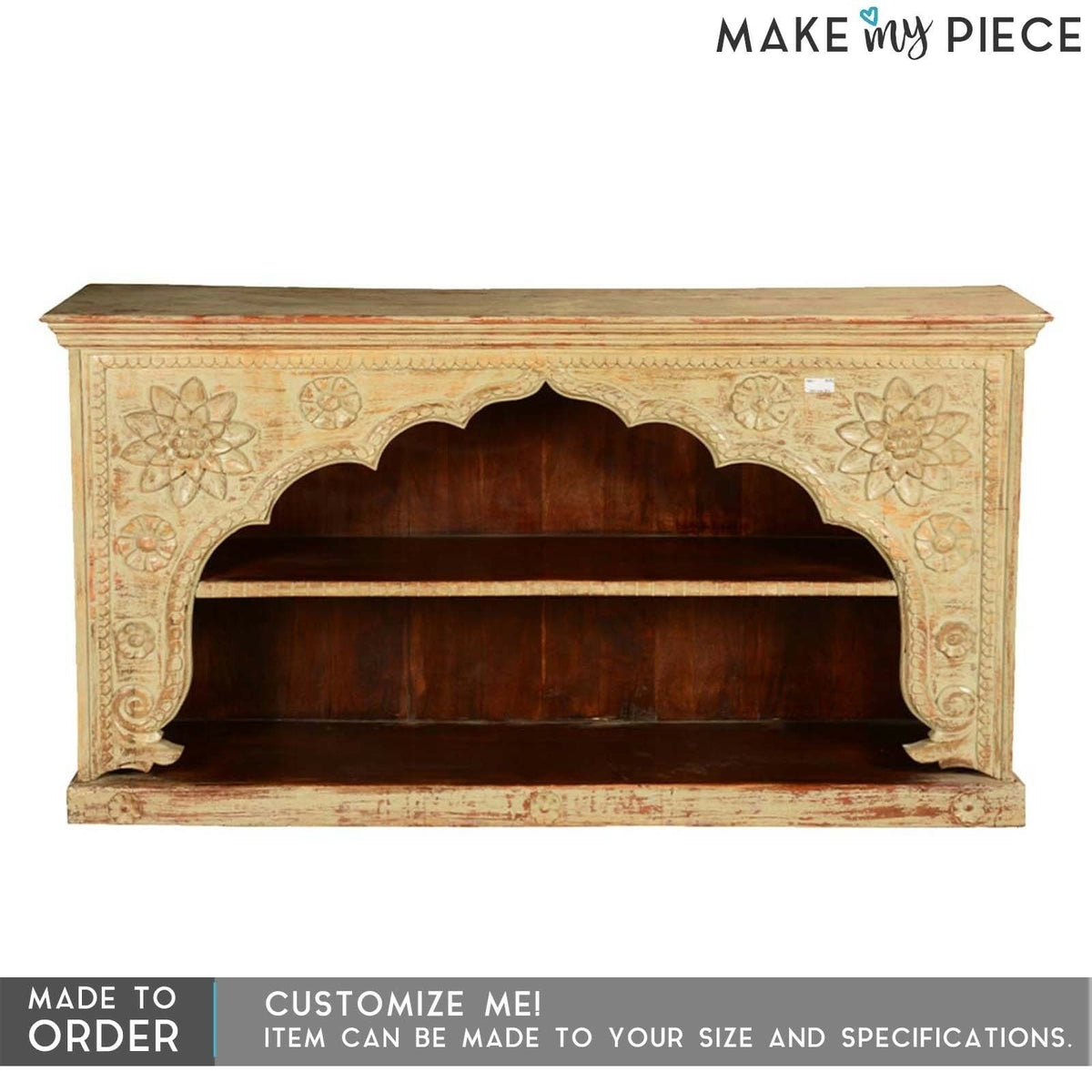 Mehrab Carved Solid wood Hall Table Brown