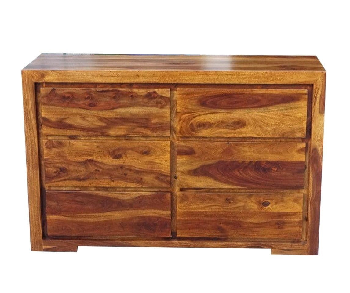 Boston Zen Contemporary Solid Wood 6 Drawers Chest Of Drawers