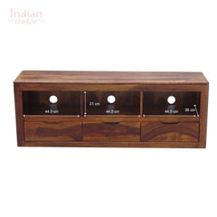 MADE TO ORDER Indian Solid Wood TV Unit Honey Brown 150x40x55 cm