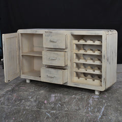 Cromer Mango Wood Fridge Door Sideboard Buffet Hutch Large with winerack