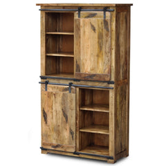 Cromer Slider Mango Wood Industrial Cabinet Pantry Wardrobe Cupboard Large