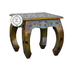 Pandora Hand Painted Multicolored Stool SideTable D