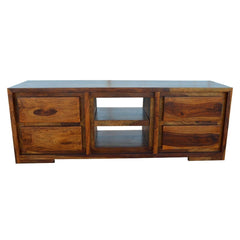 Boston Zen Contemporary Sheesham Solid Wood Entertainment TV Unit Plasma Stand