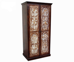 MADE TO ORDER Maharaja Wooden Wardrobe Cabinet Brown 100x60x200 cm