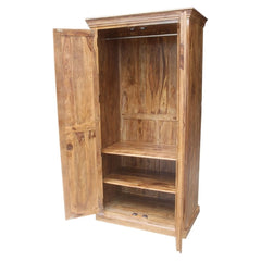 Indian Solid Wood Cabinet Natural 100 x 60 x 200 Cm