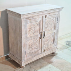Indian Hand Carved Solid Wood Cabinet D108