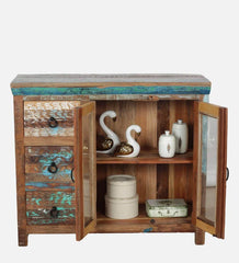 Nirvana Reclaimed Wood Crockery Unit In Distress Finish