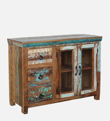 Nirvana Reclaimed Wood Crockery Unit In Distress Finish