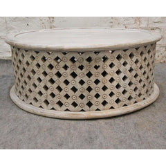 BRISTOL Balimeke wooden round drum mesh Coffee Table 82cm