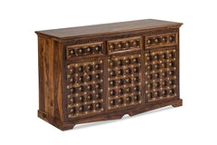 Mogra Antique Brass Work Solid Wood Brass Sideboard C