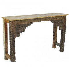 Antique Indian carved Brown Console Hall Table