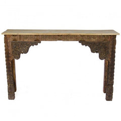 Antique Indian carved Brown Console Hall Table