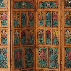 Carved Handmade Indian Furniture Solid Hard Wood Partition Screen