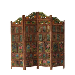 Carved Handmade Indian Furniture Solid Hard Wood Partition Screen