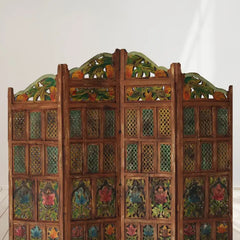 Carved Handmade Indian Furniture Solid Hard Wood Partition Screen