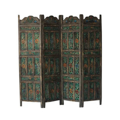 Carved Handmade Indian Furniture Solid Hard Wood Partition Screen