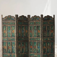 Carved Handmade Indian Furniture Solid Hard Wood Partition Screen