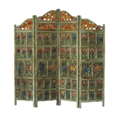 Carved Handmade Indian Furniture Solid Hard Wood Partition Screen